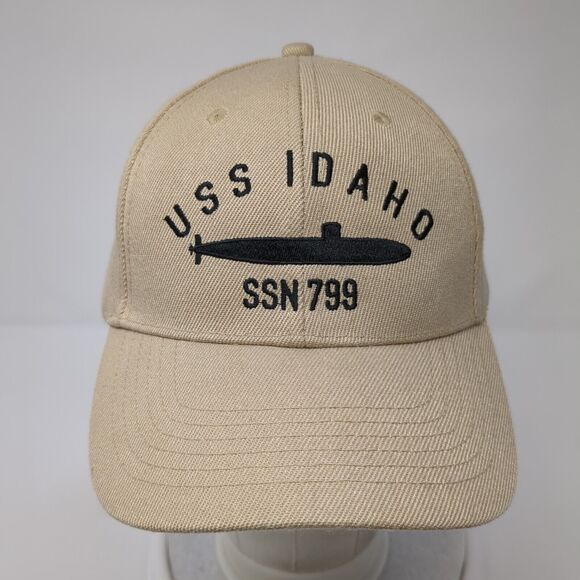 USS Idaho SSN 799 Strapback Hat Tan One Size Adjustable Embroidered 6 Panel - Picture 2 of 9